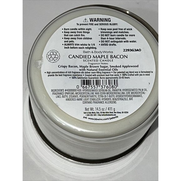 Bath & Body Works CANDIED MAPLE BACON Limited Edition Large 3-Wick Candle 2022 - Picture 16 of 16